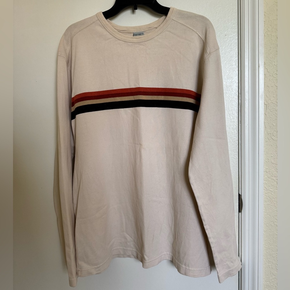 Old Navy Beige Knit Ling Sleeve Top for Man, L🦋